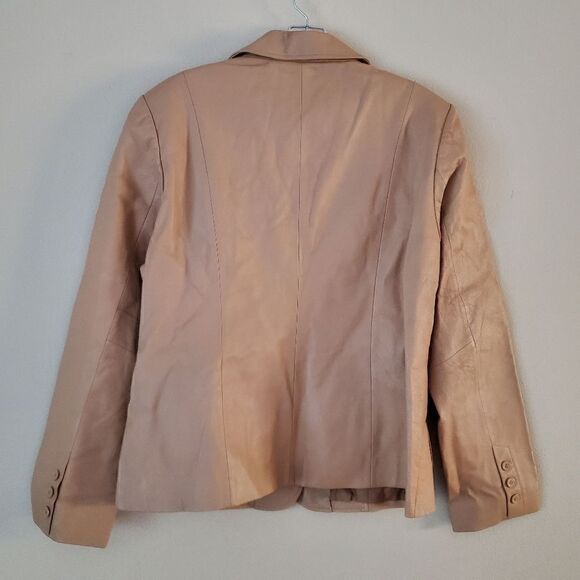 Uniform John Paul Richard Women's Tan Leather Jacket Size 12 - Picture 4 of 5